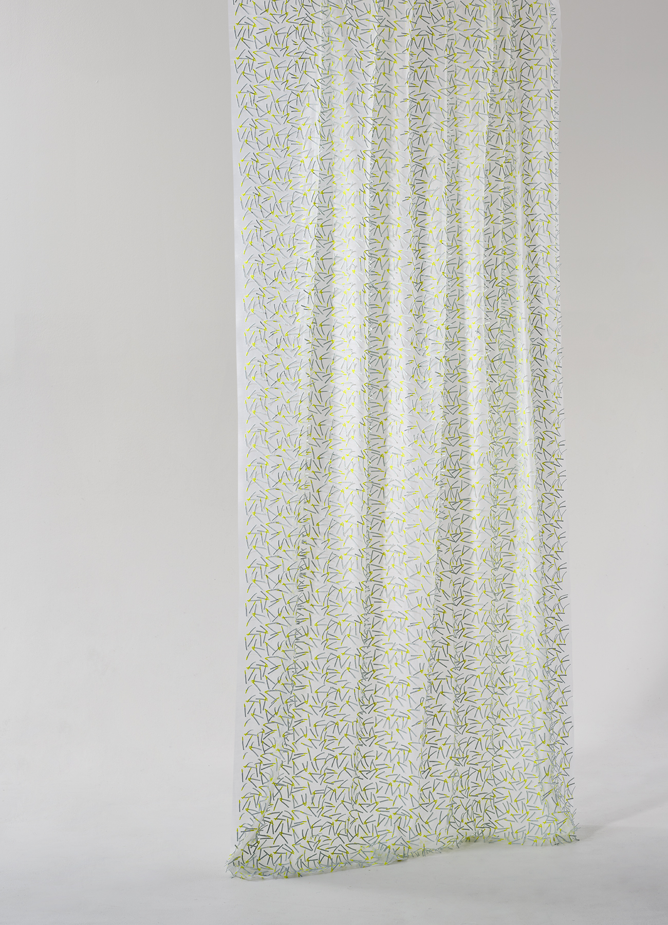 Allover superposé embroidery on voile fabric