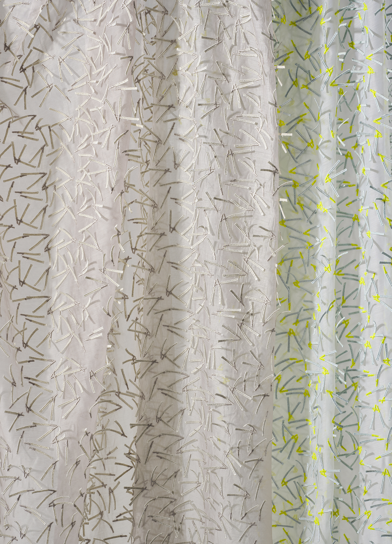 Allover superposé embroidery on voile fabric