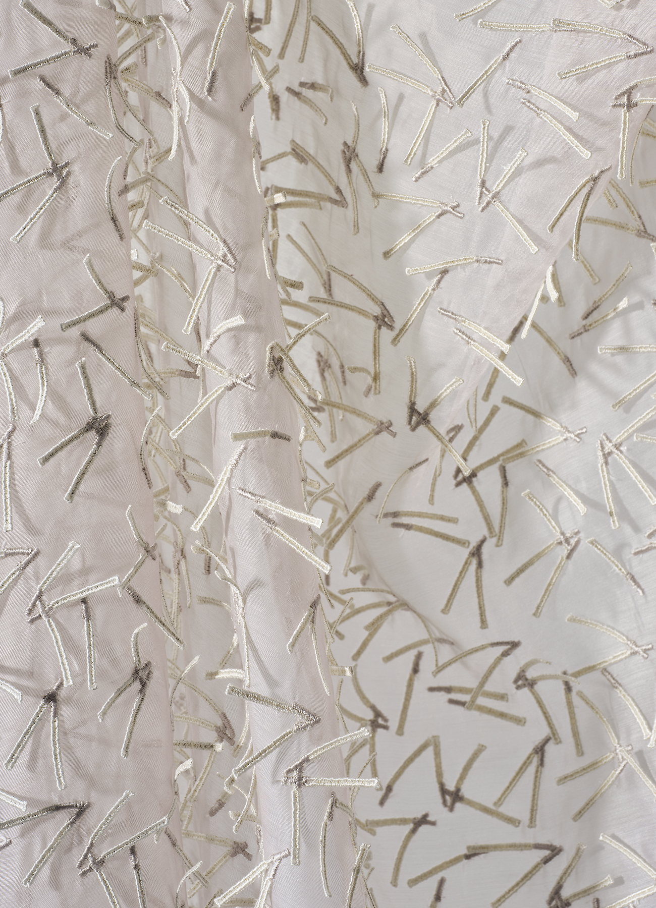 Allover superposé embroidery on voile fabric