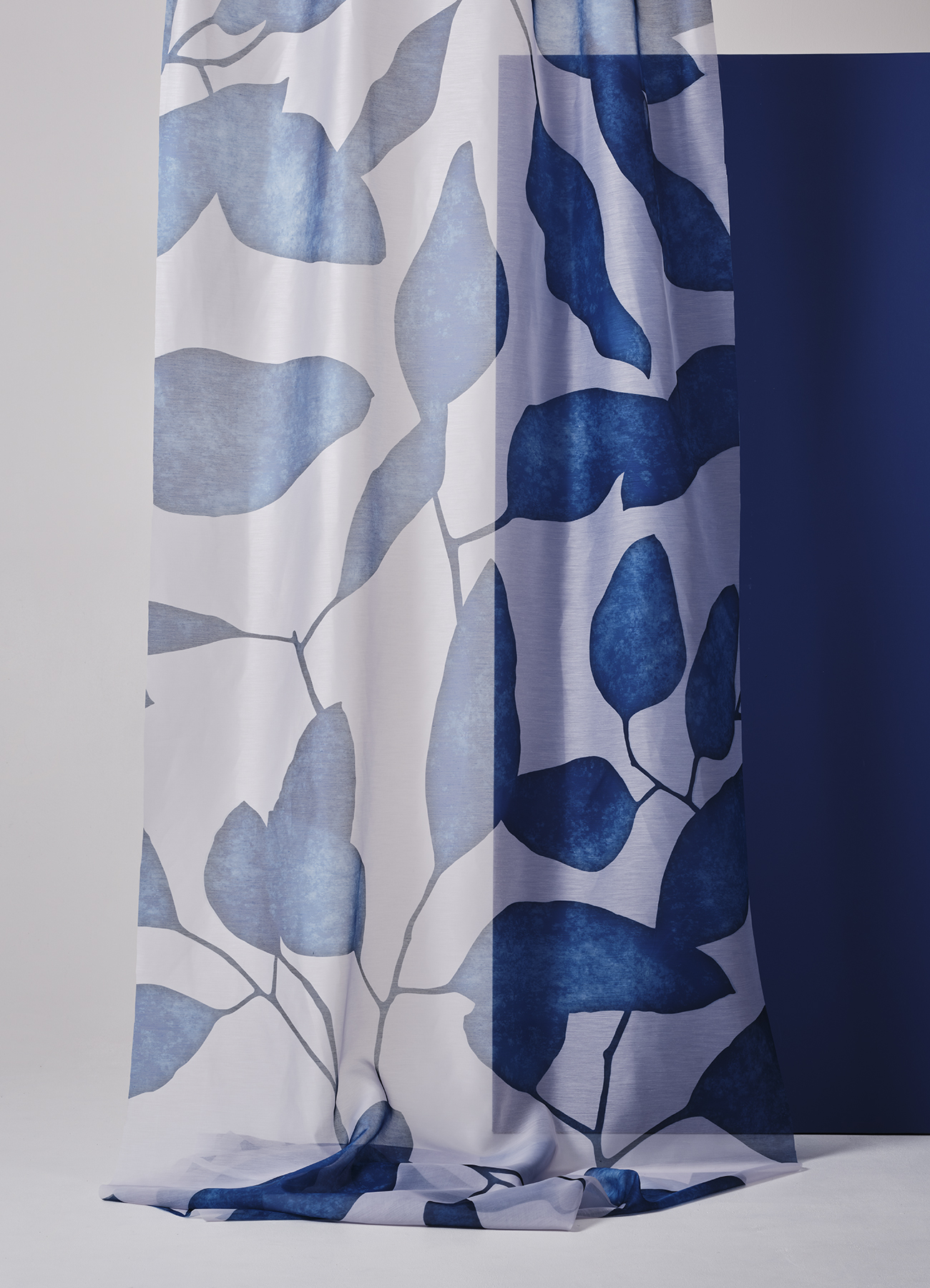Textured voile with allover botanical print