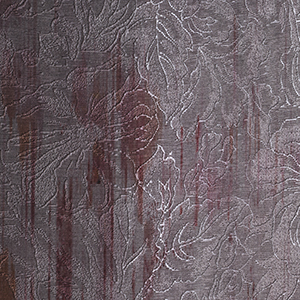 Printed embossed polyester velvet with abstract floral design