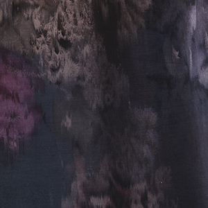 Printed polyester velvet with large scale floral design