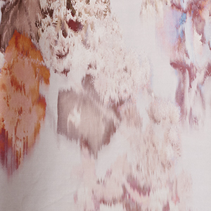 Printed polyester velvet with large scale floral design